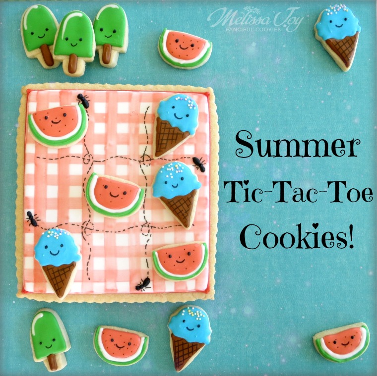 Summer Tic Tac Toe Cookies by Melissa Joy