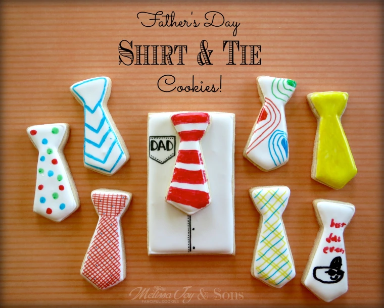Father's Day Shirt & Tie Cookies by Melissa Joy