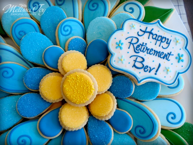 Flower Cookie Platter for Retirement Party by Melissa Joy