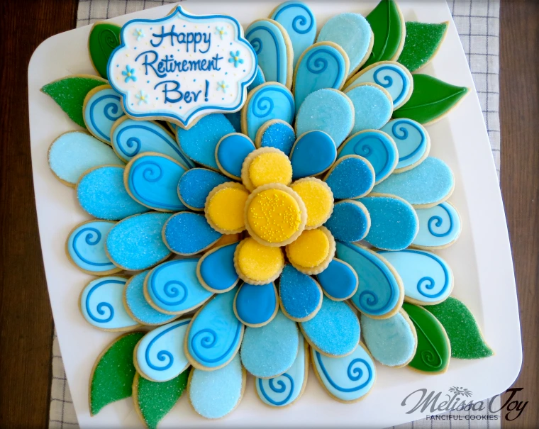 Flower Cookie platter - Retirement Party by Melissa Joy