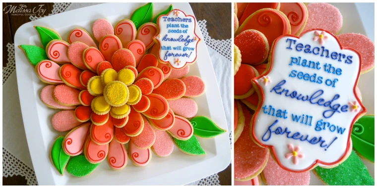 Teacher Appreciation Flower Cookie Platter by Melissa Joy