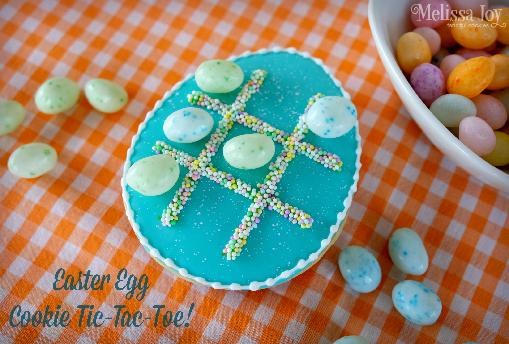 Easter Egg Cookie &amp; Jelly Bean tic tac toe