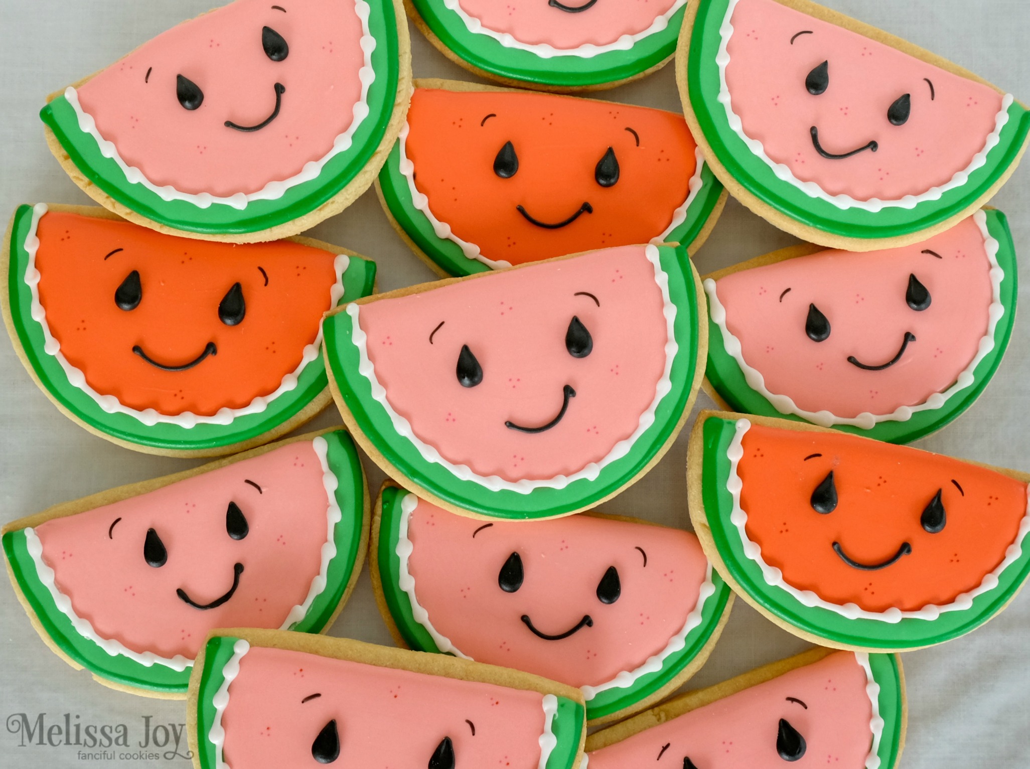 watermelon slice cookies